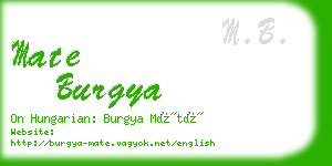 mate burgya business card